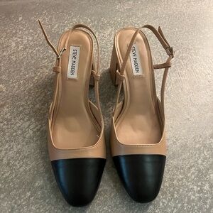 Steve Madden Beige and Black Block Heels
